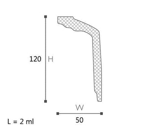 CORNISA DECORATIVA GT 120x50x2000mm