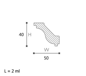 CORNISA DECORATIVA H 40x50x2000mm