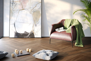 Parchet SPC Falquon HERRINGBONE P6005 MARRONE OAK 0,6x14,8x74cm 1,752m2