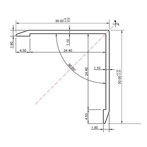 PROFIL ALUMINIU COLT 30x30mm 2m