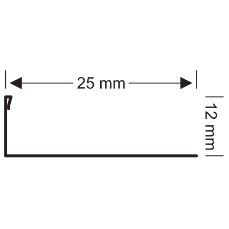PROFIL INOX TERMINATIE DREAPTA 12mm 2,7m