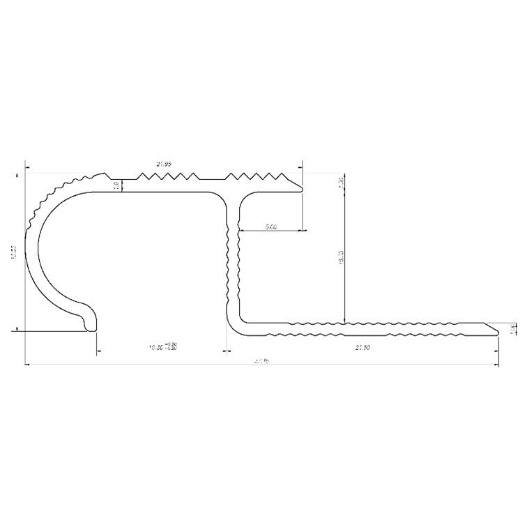 PROFIL ALUMINIU PENTRU TREAPTA GRESIE VENEZIA PLUS 2m