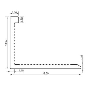 PROFIL ALUMINIU TERMINATIE DREAPTA 12mm 2,5m