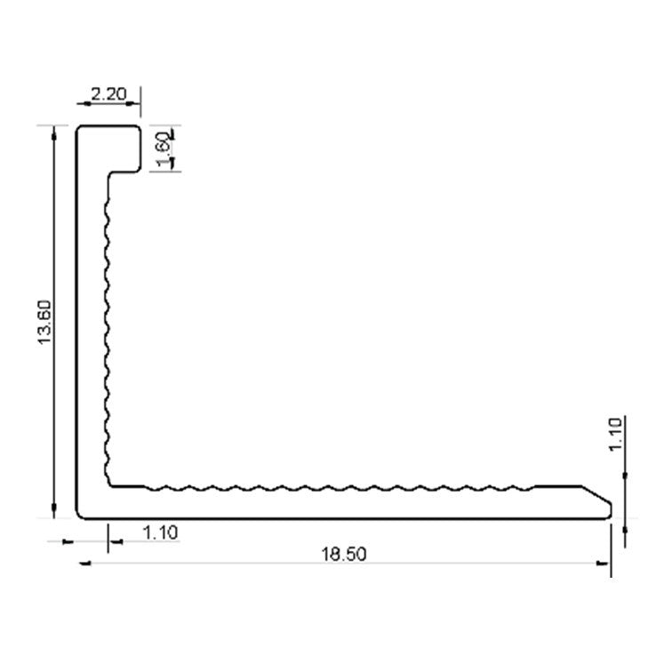 PROFIL ALUMINIU TERMINATIE DREAPTA 12mm 2,5m