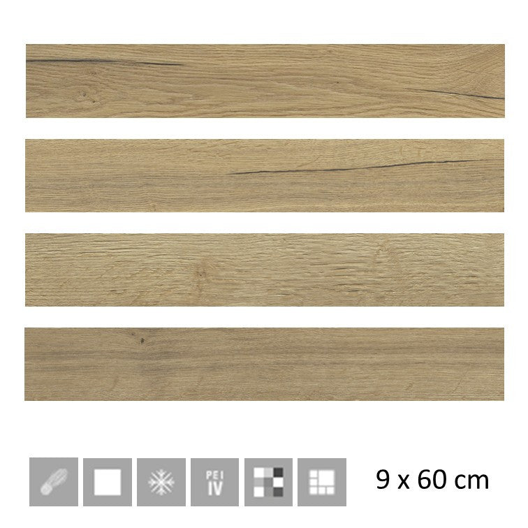 GRESIE HALIFAX NATURAL 9,2x60cm 0,60m2/cut