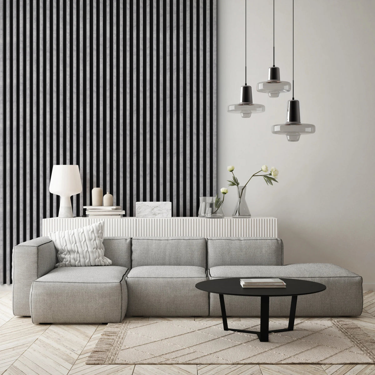 RIFLAJ MDF LINEA SLIM 3 URBAN/BLACK 30x144x2650mm