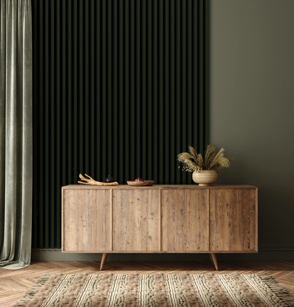 RIFLAJ MDF LINEA SLIM 3 BOTANIC/BLACK 30x144x2650mm