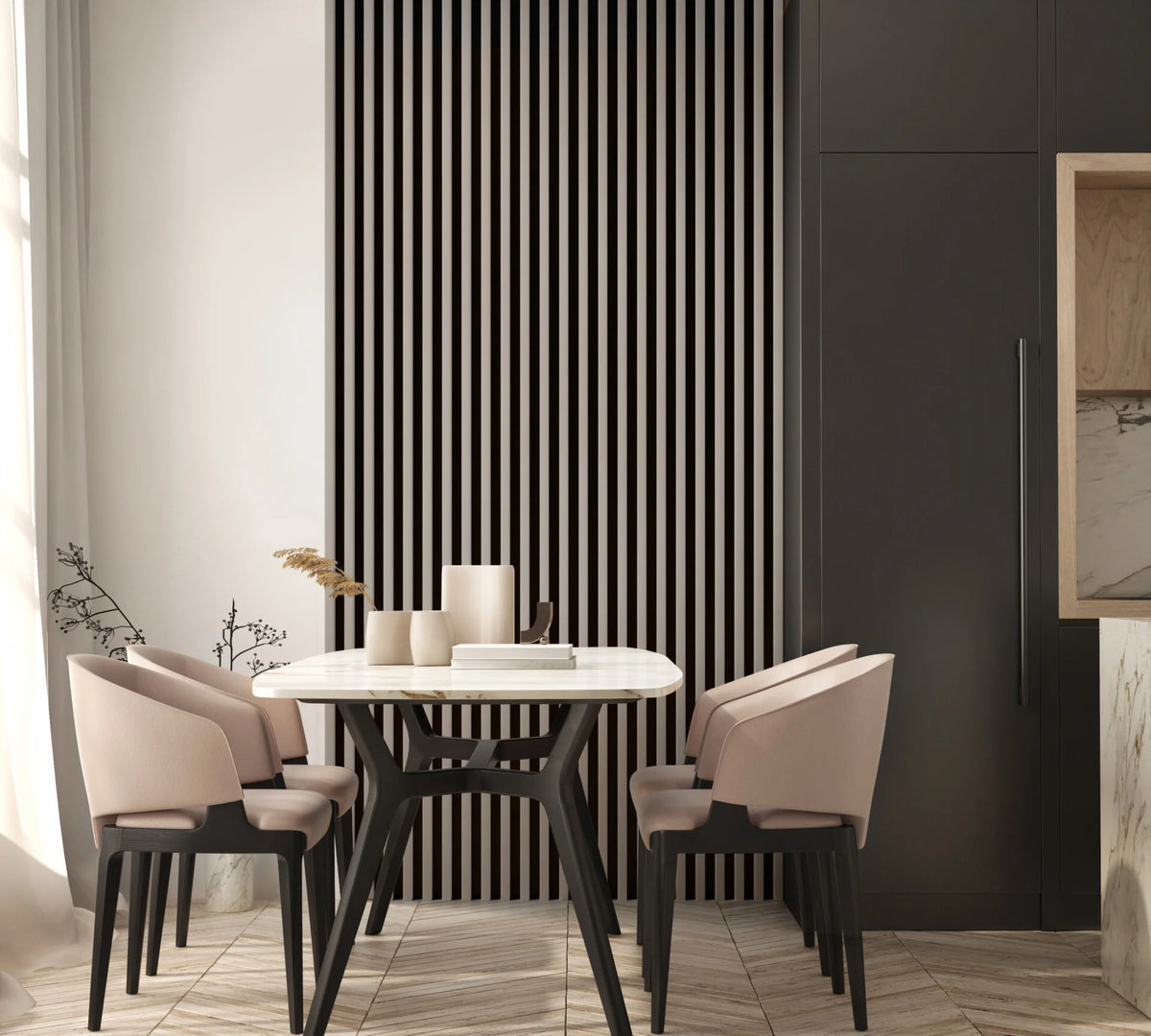 RIFLAJ MDF LINEA SLIM 3 JAPANDI/BLACK 30x144x2650mm