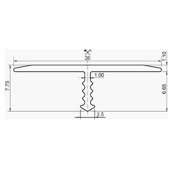 Profil aluminiu T 26mm 2,5m