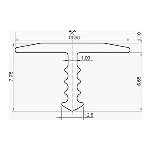 Profil aluminiu T 13mm 2,5m