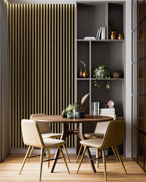 RIFLAJ MDF LINEA SLIM 3 OAK/BLACK 30x144x2650mm