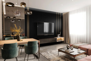 RIFLAJ MDF LINEA SLIM 3 BLACK/BLACK 30x144x2650mm