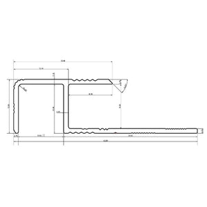 PROFIL ALUMINIU PENTRU TREAPTA GRESIE 10x12mm 2m