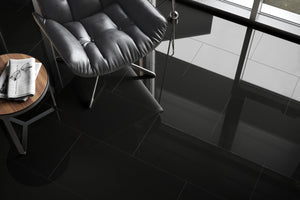 Parchet SPC STONE U190 HG lucios SCHWARZ 0,6x40x80cm / 1,92m2