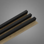 RIFLAJ MDF LINEA SLIM 3 BLACK/OAK 30x144x2650mm