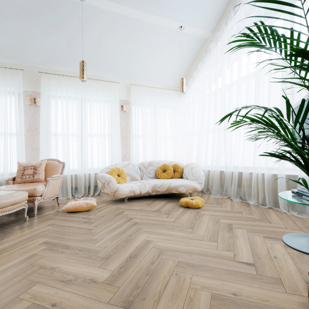 PARCHET LAMINAT KRONOTEX HERRINGBONE 8x133x665mm D3766 - aspect lemn natural - modern si durabil - domio showroom parchet cluj