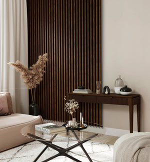 RIFLAJ MDF LINEA SLIM 3 HAZELNUT/BLACK 30x144x2650mm