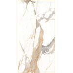 Gresie Statuario Roten Gloster 60×120 cm stil marmura alba - ceramica premium DOMIO