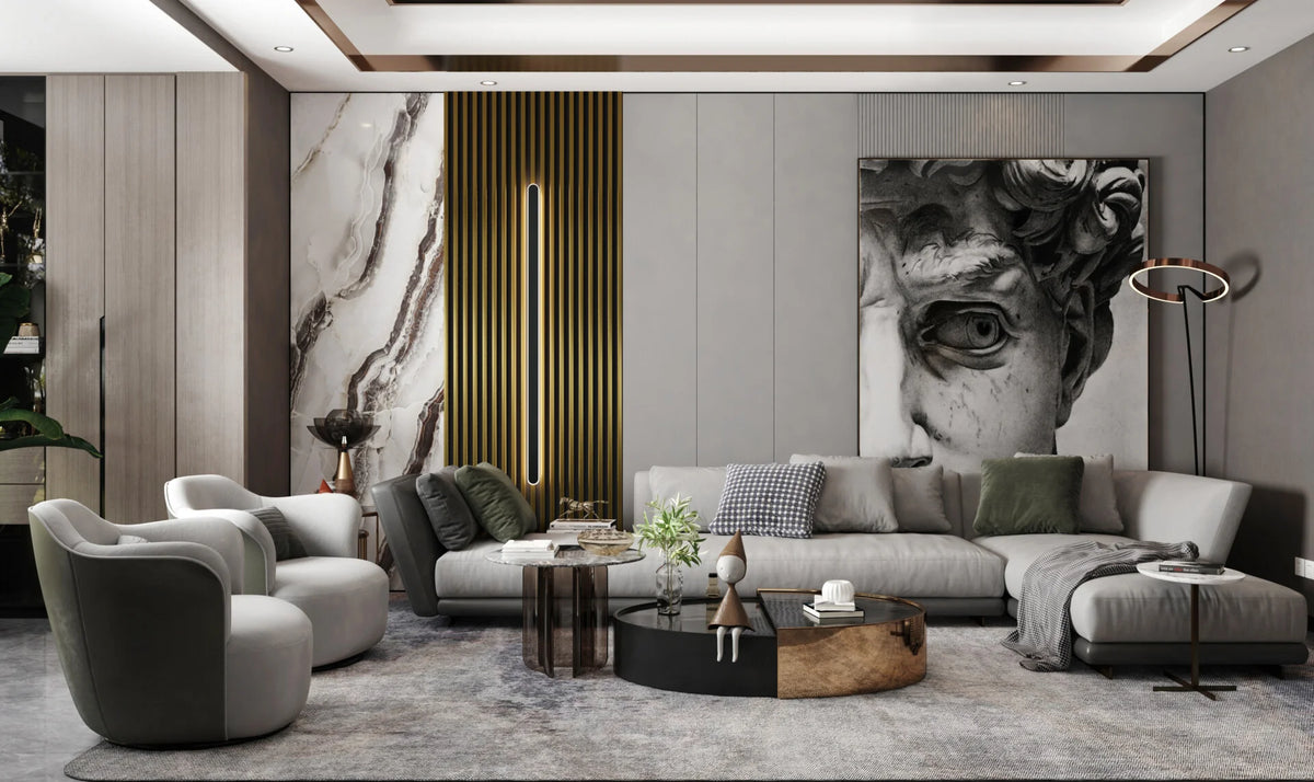 RIFLAJ MDF LINEA SLIM 3 GOLD/BLACK 30x144x2650mm