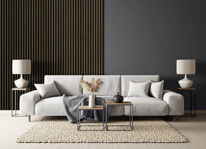 RIFLAJ MDF LINEA SLIM 3 BLACK/OAK 30x144x2650mm